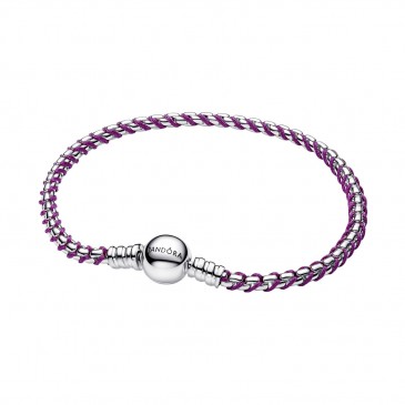BRACCIALE INTRECCIO TESSUTO VIOLA