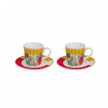 VENTAGLI SET 2 TAZZINE CAFFE' PORCELLANA