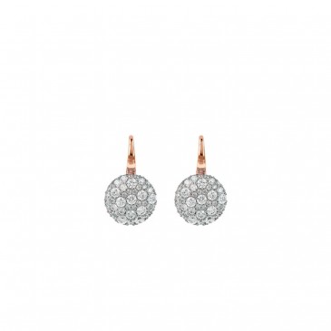 EARRING WITH MIXED PAVE CZ GEMSTONE