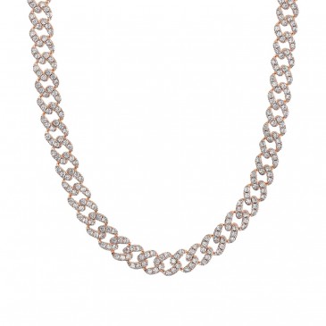 CURB LINK WITH CZ RAINBOW NECKLACE