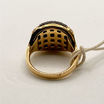 ANELLO UOMO BRILLANTI NERI E ORO ROSA