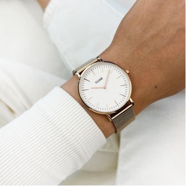 Boho Chic Mesh Rose Gold White u