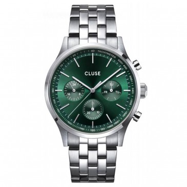 ANTHEOR MULTI WATCH STEEL GREEN SILVER