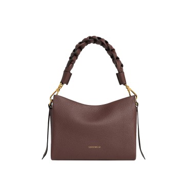 HANDBAG DOUBLE GRAINY LEATHER BERRY/WINT ROSE