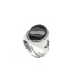 ANELLO OVALE GEMMA NERA
