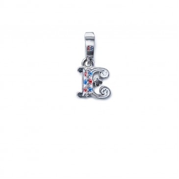 Mini Charm Lettera E argento