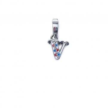 Mini Charm lettera V argento 