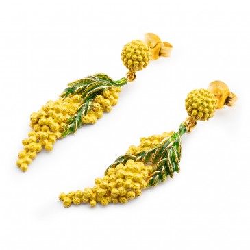 ORECCHINI MIMOSA SMALTI IN ARG  925%