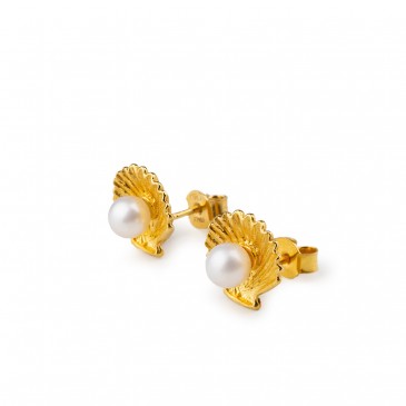 ORECCHINI CONCHIGLIA/PERLE IN ARG  TIT  925%