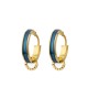 ORECCHINI BOCCOLE BLU CON MAGLIA ARG  TIT  925%