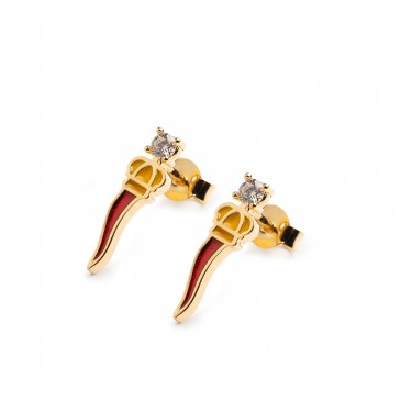 ORECCHINI EASY CORNO IN BRONZO