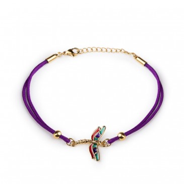 BRACCIALE CORDINO LIBELLULA SMALTI IN LEGA BIG