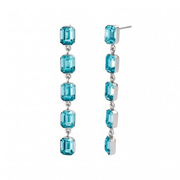 ORECCHINI PENDENTI CON CRISTALLI AZZURRI - STYLE 01