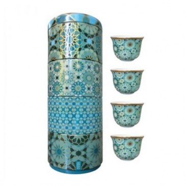 SET 4 BICCHIERI CAFFE PORC LATTA