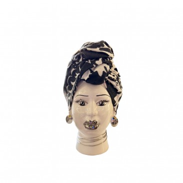 DONNA PICCOLA BIANCO TURBANTE BIANCO NERO