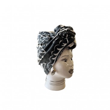 DONNA PICCOLA BIANCO TURBANTE BIANCO NERO