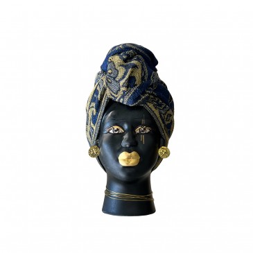 DONNA PICCOLA TURBANTE BLU E ORO