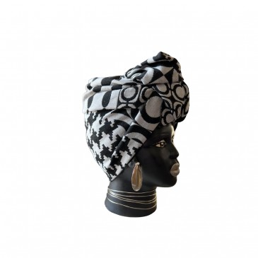 DONNA PICCOLA TURBANTE NERO BIANCO