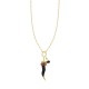 COLLANA DAISY CORNO GRANDE E FRANGETTE IN ARGENTO COLLANA DAISY CORNO GRANDE E FRANGETTE IN ARGENTO