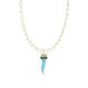 COLLANA DAISY TURCHESE ZIRCONI E CORNO IN ARGENTO 925 GOLD COLLANA DAISY TURCHESE ZIRCONI E CORNO IN ARGENTO 925 GOLD