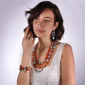 COLLANA TRACY BIG CORALLO P TURCHESE TURCHESE IN A