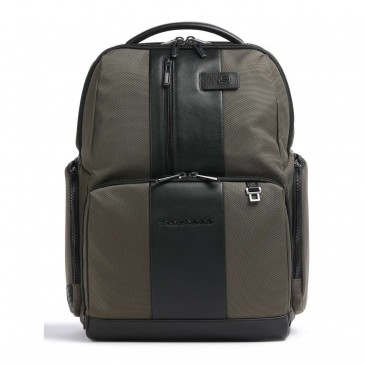 ZAINO GRANDE IN PELLE E TESSUTO