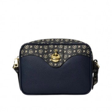 BORSA MINI GRAIN PU NAVY+H PVC BLU