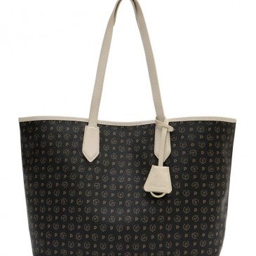 HERITAGE BORSA PVC NERO VITELLO AVORIO