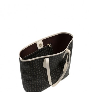 HERITAGE BORSA PVC NERO VITELLO AVORIO