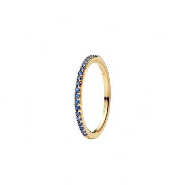 ANELLO PAVÉ FASCIA SOTTILE BLU