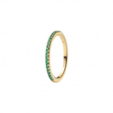 ANELLO PAVÉ FASCIA SOTTILE VERDE