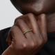 ANELLO PAVÉ FASCIA SOTTILE VERDE