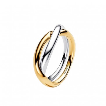 ANELLO FASCIA INTRECCIATA BICOLORE