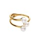 ANELLO TRIPLA FASCIA CON PERLE D'ACQUA DOLCE COLTIVATE