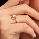 Anello Cerchio Linea Sinuosa con Perla