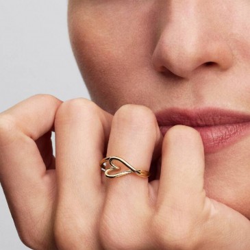 ANELLO CUORE PICCOLO LINEA SINUOSA