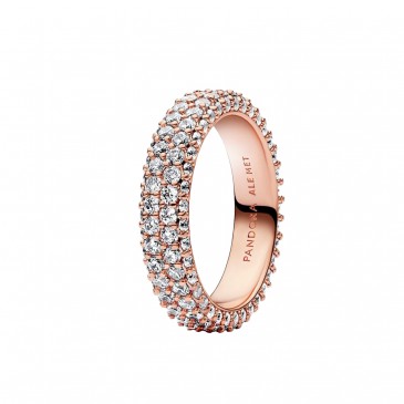 ANELLO PAVÈ FASCIA DOPPIA