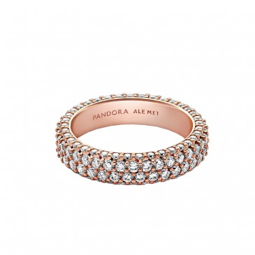 ANELLO PAVÈ FASCIA DOPPIA