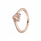 Anello con cuore chevron scintillante