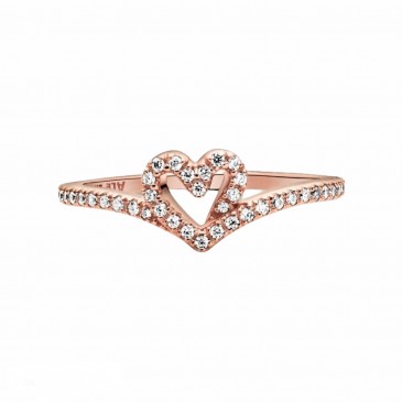 Anello con cuore chevron scintillante