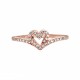 Anello con cuore chevron scintillante