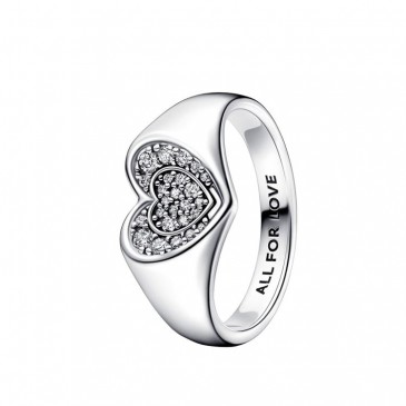 ANELLO CUORE PAVÉ SIGILLO