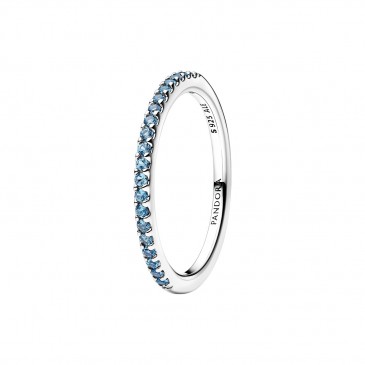 ANELLO PAVÉ FASCIA SOTTILE AZZURRO