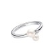 ANELLO PERLE D'ACQUA DOLCE COLTIVATE E PUNTO LUCE