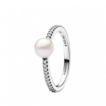 ANELLO PERLA D’ACQUA DOLCE COLTIVATA E PAVÈ