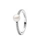 ANELLO PERLA D’ACQUA DOLCE COLTIVATA E PAVÈ