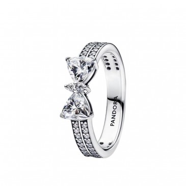 ANELLO DOPPIA FASCIA PAVÈ CON FIOCCO LUMINOSO