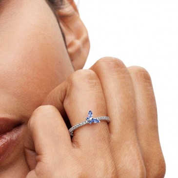 ANELLO FARFALLA LUMINOSA BLU