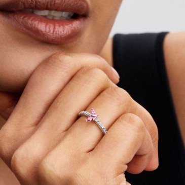 ANELLO FARFALLA LUMINOSA ROSA