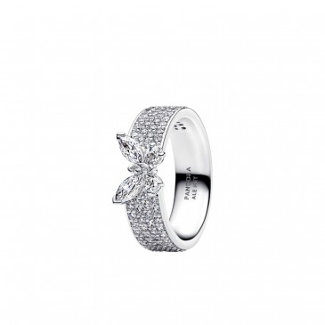 ANELLO FASCIA PAVÈ CON FARFALLA LUMINOSA